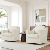 Modern Swivel Upholstered Armchair Accent chair Set of 2