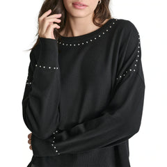 DKNY Studded Crewneck Sweater