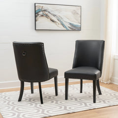 Linon Allard Faux Leather Dining Chairs (Set of 2)