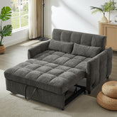 Loveseat Sleeper Sofa with Built-in 3 USB Ports, Adjustable Backrest Convertible Sofa Bed with Lumbar Pillows
