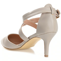 Journee Collection Women's Riva Pointed Toe Mid Heel Pumps