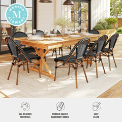 Martha Stewart 2PK All-Weather Stackable Patio Bistro Dining Chairs - 19"W x 21.75"D x 35"H
