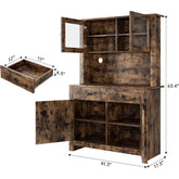 Freestanding Hutch Kitchen Pantry Storage Cabinet for Kitchen, Living Room - N/A