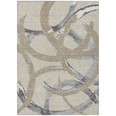 Machine Washable Indoor/ Outdoor Abstract Contemporary Chantille Rug