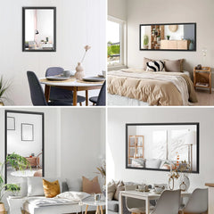Tempered Glass and Aluminum Alloy Framed French Cleat Mounted Wall Mirror