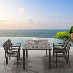 HIGOLD Heck Aluminum 9-Piece Extendable Outdoor Patio Dining Set - 8 Seater