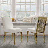 65 inch Faux Marble Dining Table Set with Boucle Dining Chairs