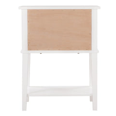 Modern 22-in Metal Hand Holder 2-Drawer Wood Nightstand with Shelf