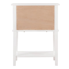 Modern 22-in Metal Hand Holder 2-Drawer Wood Nightstand with Shelf