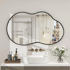 Asymmetrical Cloud High-Strength Aluminum Alloy Framed Easy French Mounted Wall Mirror