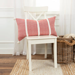 Rizzy Home Striped Throw Pillow with Tassels, 14x26