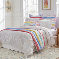 Lullaby Bedding Tiny Hearts Ruffled Cotton Duvet Set