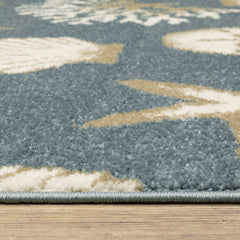 Quinn Nautical Escape Blue/ Beige Area Rug