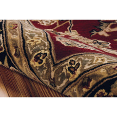 Nourison Hand-tufted Persian Floral Wool and Silk Burgundy Area Rug