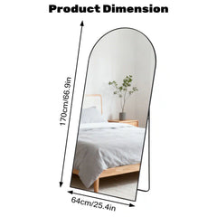 Arched Full Length Mirror with Stand, Floor Standing Mirrors for Bedroom Body Hanging Leaning Wall Living Room Cloakroom ﻿