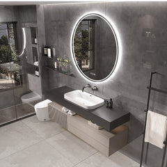 Smart LED Backlit Bathroom Large Round Mirror Anti-Fog 3 Colors Touch