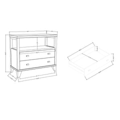 Handmade Wood 2-Drawer Nightstand with Open Shelf by East at Main