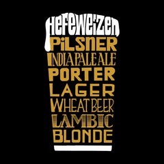 LA Pop Art Men's Word Art Long Sleeve T-shirt - Styles of Beer