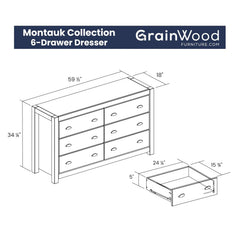 Grain Wood Furniture Montauk 6-drawer Dresser