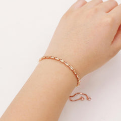Women's Adjustable Bolo Tennis Bracelet Rose Gold Plated with Rectangular Natural CZ Zircon Inlay for Her's Christmas Thanksgiving YA5121