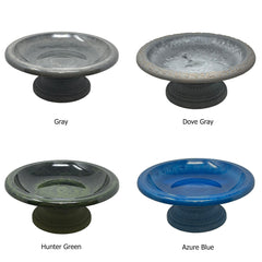 7.5"H Fiber Clay Low Profile Base Birdbaths, 19"D x 7.5"H, 6.5 lbs.