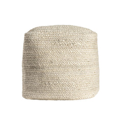 HomeRoots 18" Natural Braided Jute Pouf Ottoman