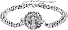 YFN Patron Saint Bracelet Sterling Silver Religious Protector Bracelet Jewelry Gift for Women Men