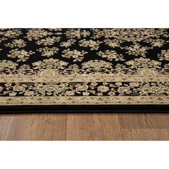 Izmir Collection Black/Beige Transitional Floral/Botanical Area Rug
