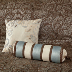 Madison Park Whitman Blue/ Brown 12 Piece Comforter Set with Cotton Bed Sheets