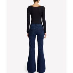 7 For All Mankind Women's Dojo Mid-Rise Wide Leg Flare Jeans