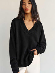 Jadey Cashmere Oversized V-neck Sweater