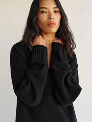 Jadey Cashmere Oversized V-neck Sweater