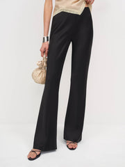 Petites Gale Satin Mid Rise Bias Pant