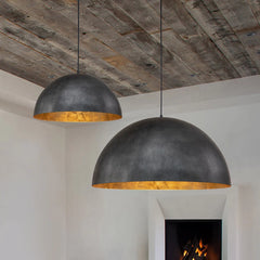 Industrial Oversized Metal Dome Pendant Light - Modern Farmhouse