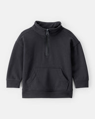 Baby Boy DayDream Fleece Quarter Zip Sweatshirt - Black