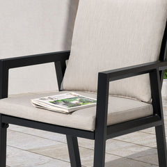 Outdoor 4-Piece Aluminum Dining Chairs with Gray Cushions