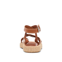 Dolce Vita Roxie Leather and Raffia Platform Sandal
