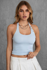 Kira Halter Top Blue