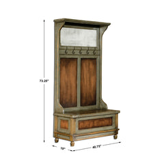 Uttermost Riyo Distressed Charcoal Grey Hall Tree