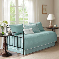 Madison Park Peyton Blue Printed 6 Piece Day Bed Cover Set