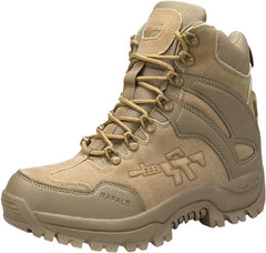 EinPlus Men's Tactical Ankle Boots: Side Zipper Military Work Boots, Hook & Loop Closure