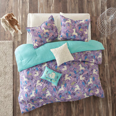 Intelligent Design Kids Ella Unicorn Cotton Comforter Set