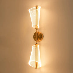 Modern Dimmable LED 2-Light Clear Acrylic Cone Vanity Wall Lamp