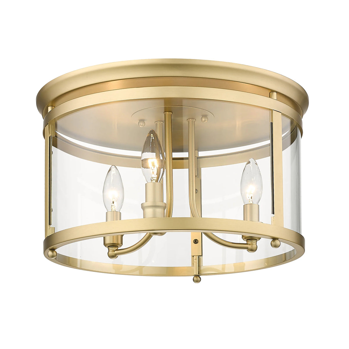 Golden Lighting Payton 3-light Flush Mount in Matte Black