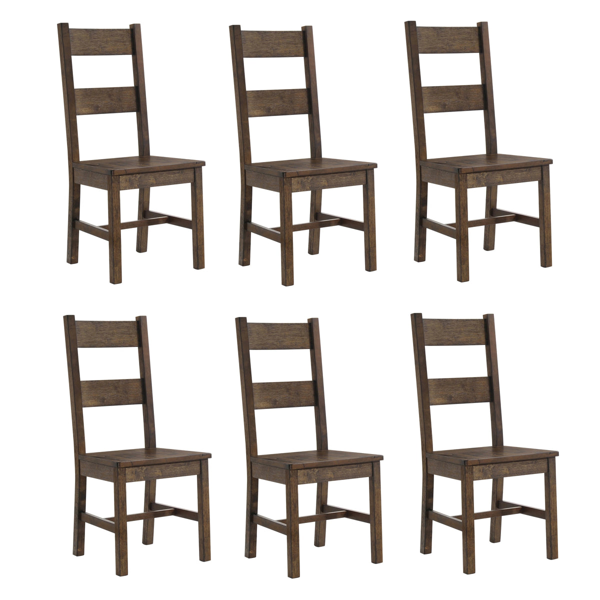 Kane Rustic Golden Brown Ladder Back Dining Chairs (Set of 6)