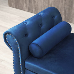 Window Stool Fireplace Bench with Safety Hinges, Upholstered Flap Storage Bench, Footrest Bench with One Pillow