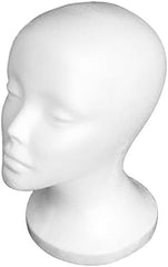 Male Head Model, Foam Mannequin, Head Model Wig Hair Hat Display Foam Mannequin Manikin White (Style 3)