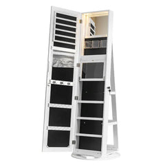 360 Lockable Jewelry Armoire with Full Length Mirror