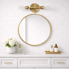 Tonula Double-Light Wall Sconce with Satin Brass Finish