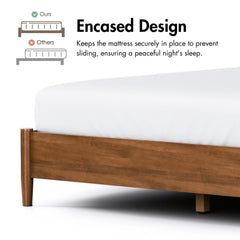 Furniture of America Beau Midcentury 4-Piece Boucle Platform Bedroom Set